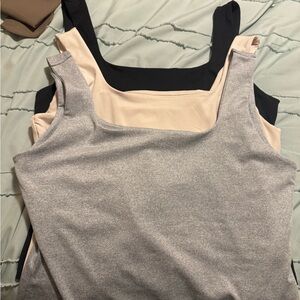 Women's Sleeveless Tank Top - Gray, Black, and Cream